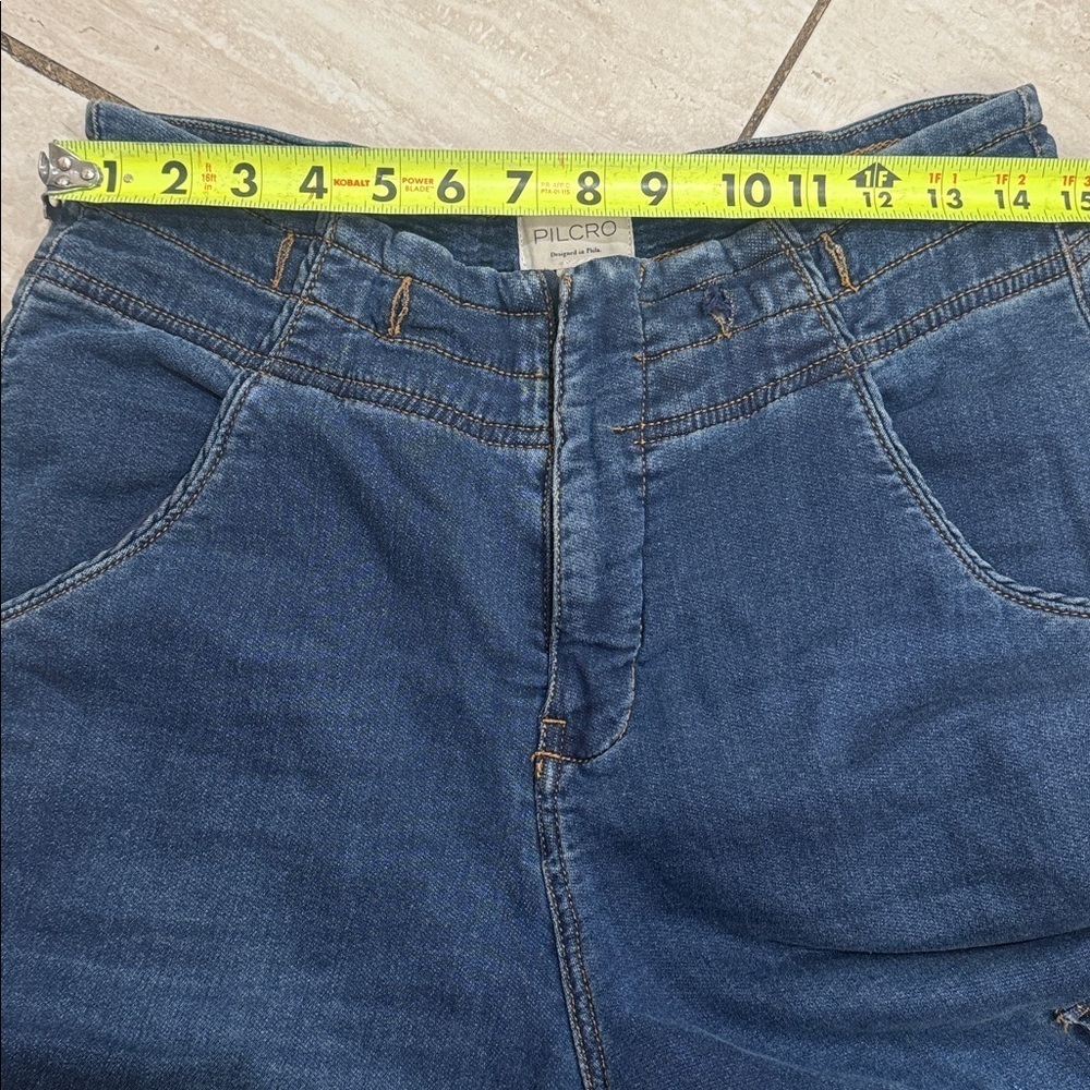 Anthropologie Pilcro High Rise Cargo Jogger Denim Knit Stretchy Jeans Smal - Picture 11 of 12